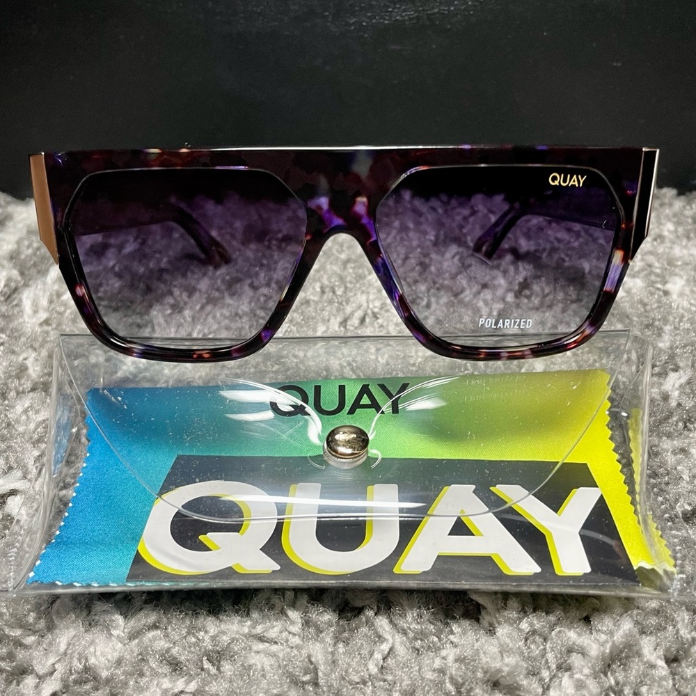 Quay Australia Purple Tortoise Gradient Shield Sunglasses